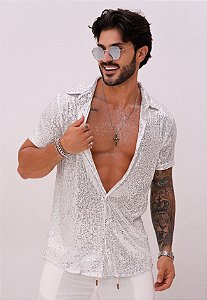 Camisa Paetê Branca