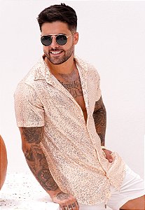 Camisa Paetê Dourado Champagne