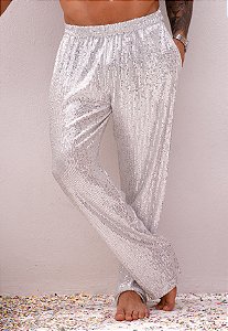 Calça Paetê Branca