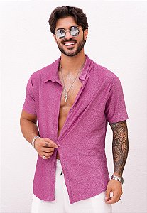 Camisa Lurex Rosa