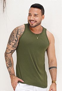 Regata Gringa Algodão Verde Militar