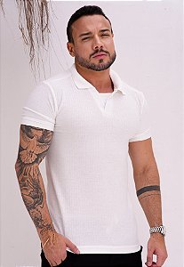 Camiseta Texturizada Polo Off White