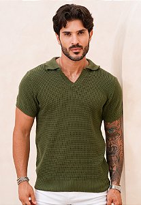 Camiseta Tricot Verde Musgo