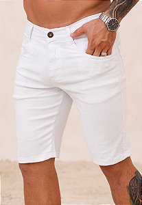 Bermuda Alfaiataria Sarja Branca