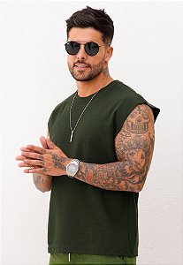 Regata Machão Texturizada Verde Militar