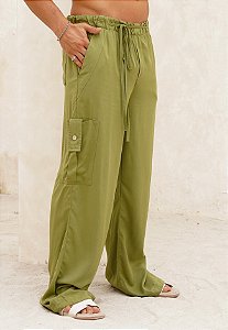 Calça Pantalona Cargo Verde Pistache