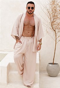 Conjunto Kimono + Calça Areia