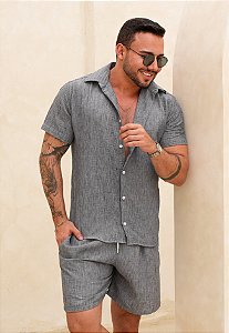 Conjunto Linho Cinza Grafite