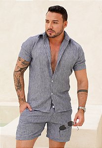 Conjunto Linho Lavagem Jeans