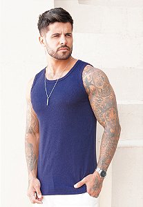 Regata Gringa Algodão Azul Marinho