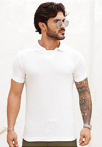 Camiseta Texturizada Polo Branca