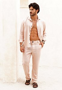 Conjunto Linho Rosa Bebê