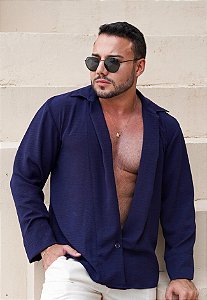 Camisa Capri Manga Longa Azul Marinho