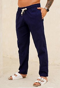 Calça Linho Azul Marinho