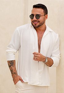 Camisa Capri Manga Longa Branca