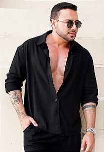 Camisa Linho Preta