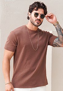 Camiseta Algodão Marrom Chocolate