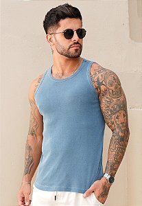 Regata Gringa Algodão Azul Jeans