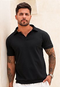 Camiseta Texturizada Polo Preta
