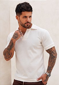 Camiseta Texturizada Polo Off White