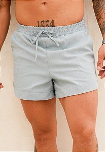 Mini Shorts Linho Cinza