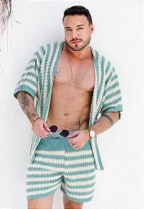 Conjunto Tricot Bicolor Verde Menta