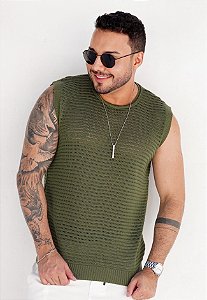 Regata Tricot Verde Musgo