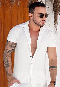 Camisa Linho Off White
