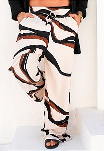 Calça Pantalona Estampada