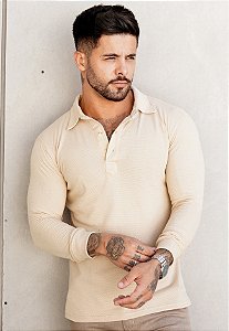 Blusa Manga Longa Texturizada Creme