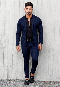 Conjunto Alfaiataria (Blazer + Calça) Azul Marinho
