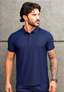 Camiseta Polo Dry Fit Azul Marinho