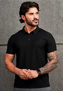 Camiseta Polo Dry Fit Preta