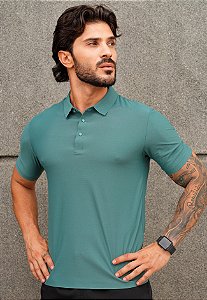 Camiseta Polo Dry Fit Verde Petróleo