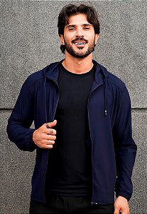 Jaqueta Esportiva Impermeável Azul Marinho