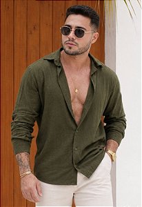 Camisa Duna Manga Longa Verde Militar