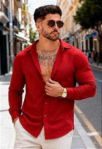 Camisa Duna Manga Longa Terracota