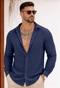 Camisa Duna Manga Longa Azul Marinho