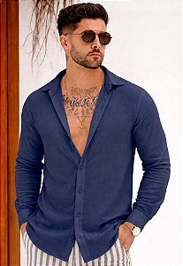 Camisa Duna Manga Longa Azul Marinho