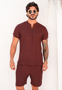 Conjunto Tricot Marrom Café