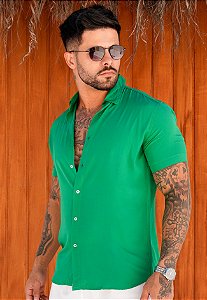 Camisa Viscolinho Verde Bandeira