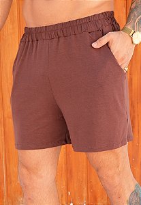Shorts Viscomalha Marrom Chocolate