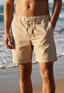Shorts Alfaiataria Linho Areia