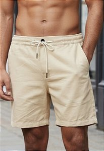 Shorts Alfaiataria Linho Marfim