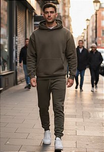 Conjunto Moletom Verde Militar