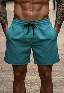 Shorts Alfaiataria Linho Verde Água