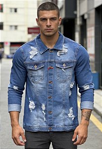 Jaqueta Jeans Destroyed