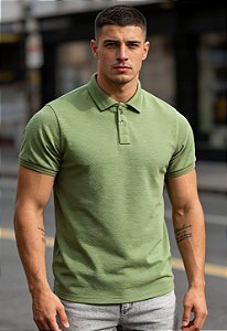 Camiseta Polo Texturizada Verde