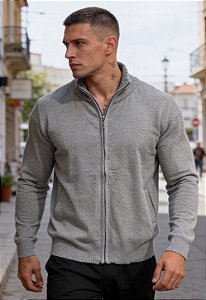 Blusa Tricot Modal Cinza Mescla