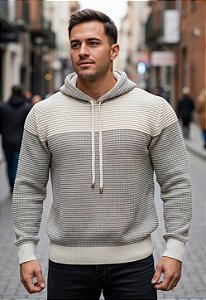 Casaco Tricot Bicolor Comfort